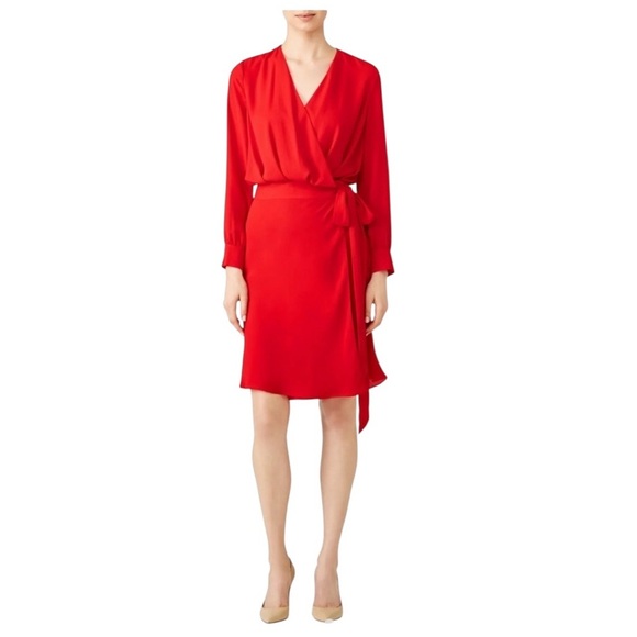 Fame and Partners Elegant Red Wrap Dress - Picture 2 of 6